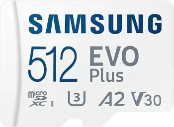Kartelë memorie Samsung EVO Plus, 512 GB, MicroSDXC, Class 10, UHS-I, e bardhë