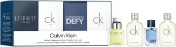 Set aromash Calvin Klein, EDT Eternity For Men 10 ml + EDT CK Defy 5 ml + EDT CK One 2x 10 ml