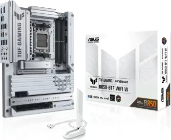 Pllakë amë ASUS TUF GAMING B850-BTF WIFI W, ATX, Wi-Fi, bardhë