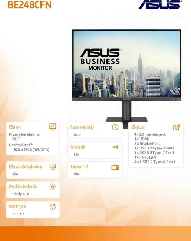Monitor ASUS BE248CFN, 24.1", WUXGA 1920 x 1200, i zi - 10