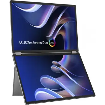 Monitor portabël, Asus, ZenScreen Duo OLED MQ149CD (90LM0AKV-B01N70), 14" dy-ekranësh, i zi