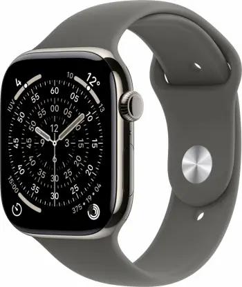 Smartwatch Apple Watch S11 Titan Natur Cellular 46mm, LTE, rrip sport steingrau S/M