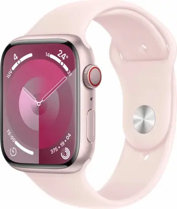 Smartwatch Apple Watch S9 45mm Cellular, alumini, rrip sport rozë M/L