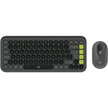 Combo (Tastierë & Maus) Logitech POP Icon Bluetooth / pa kabllo / QWERTY / grafit / i gjelbërt