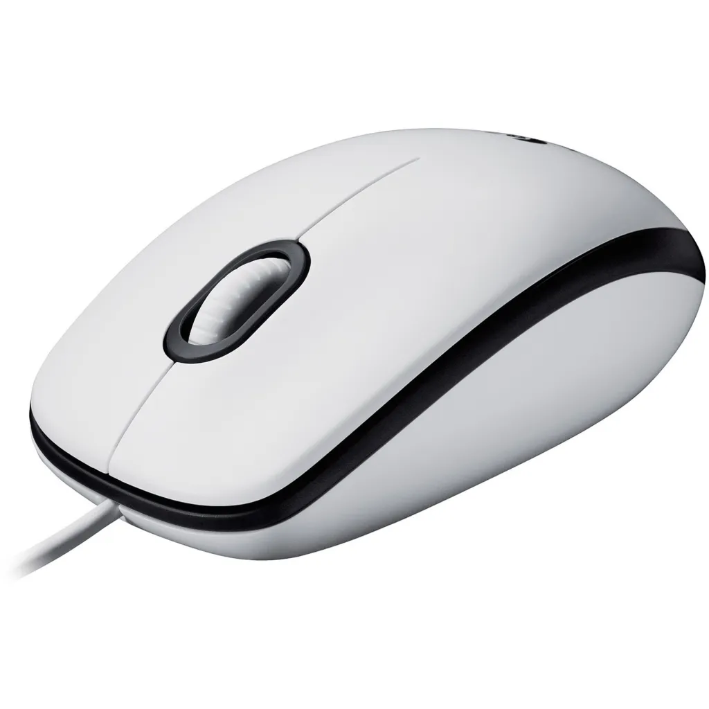Maus Logitech M100, me kabllo, USB, i bardhë - 1