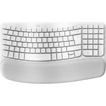 Tastierë, Logitech, Wave Keys for Mac 920-012404, ergonomike me mbështetëse pëllëmbe, USB-C karikim, e bardhë