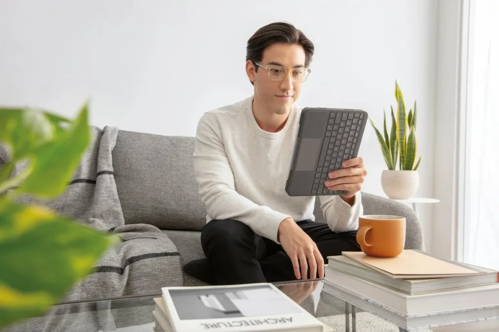 Tastierë me mbështjellës Logitech Folio Touch për iPad Air 4th Gen, gri - 3