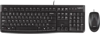 Tastierë dhe Maus Logitech MK120, Full-size, Wired, USB, QWERTY, Ngjyrë e zezë