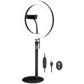 Aksesorë për telefon LogiLink / Smartphone Ring Light Tripod / with Remote Control – 25 cm