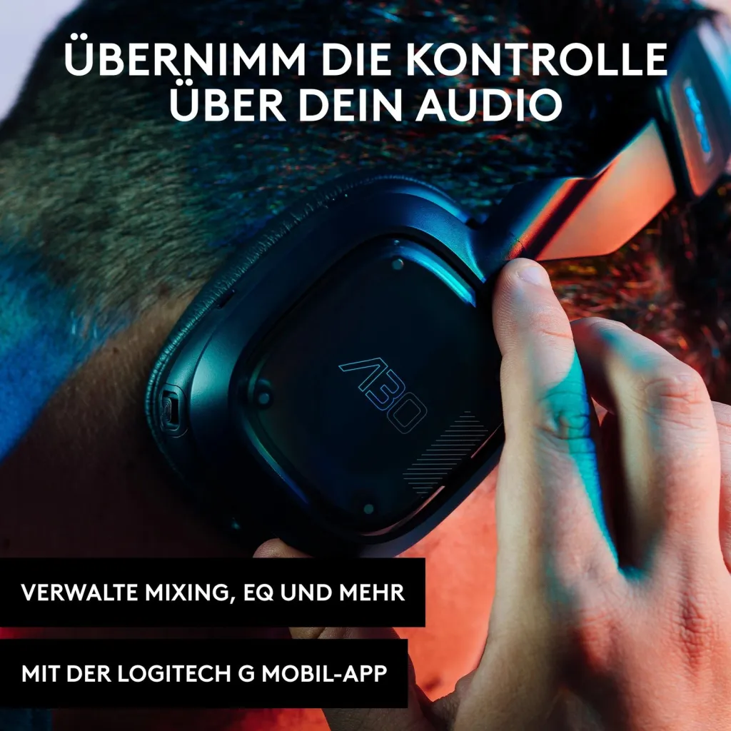 Kufje gaming ASTRO A30 Logitech, Wired & Wireless, 20 - 20000 Hz, 342 g, Blu - 5