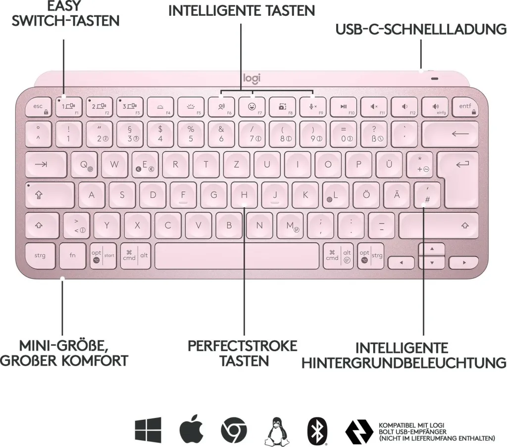 Tastierë wireless Logitech MX Keys Mini, me ndriçim, e zezë - 3