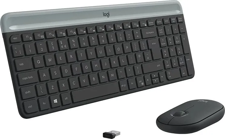 Kasë tastierë me maus Logitech Slim Wireless Combo MK470, full-size, wireless, QWERTZ, graphite - 1