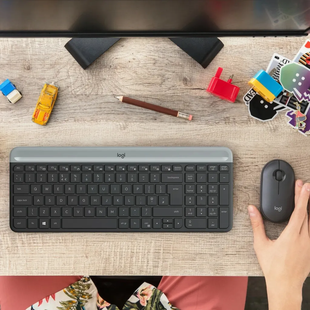 Kasë tastierë me maus Logitech Slim Wireless Combo MK470, full-size, wireless, QWERTZ, graphite - 2