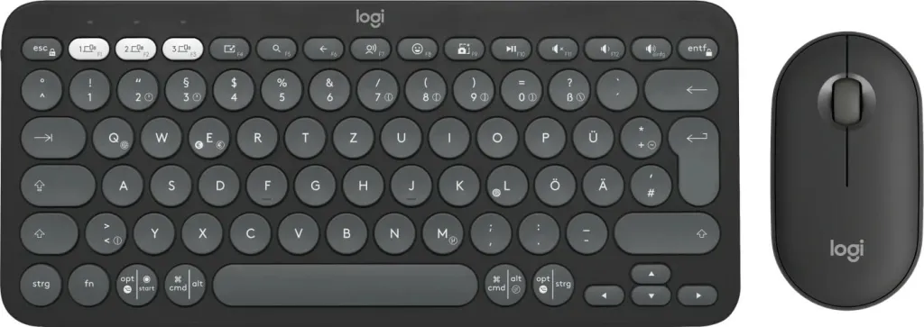 Set maus e tastierë Logitech Pebble 2 Combo 920-012203, wireless, Bluetooth, QWERTZ, grafit - 1