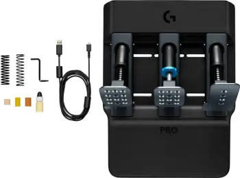 Pedale gare Logitech G PRO Racing Pedals, USB 2.0, për PC, Playstation, Xbox, e zezë
