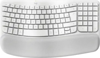 Tastierë Logitech Wave Keys për Mac, wireless, ergonomike, e bardhë