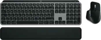 Komplet tastierë dhe maus Logitech MX Keys S për Mac, Pa kabllo, RF Wireless + Bluetooth, Ndërprerës çelësash gërshërë, QWERTZ, LED, Alumini, E zezë