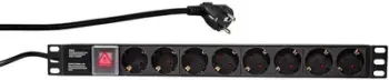 PDU LogiLink PDU8C01, Basic, 1U, 8 AC (s), Type F, e zezë