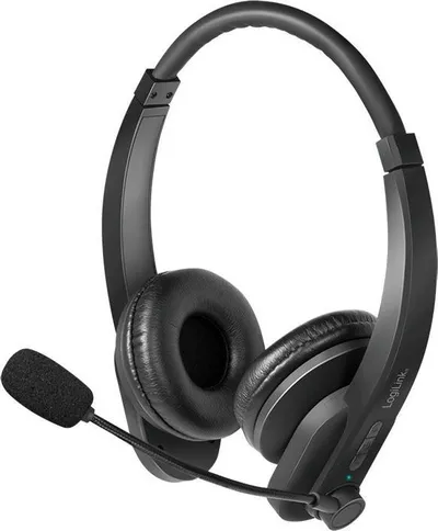 Kufje Bluetooth LogiLink, stereo, mikrofon i integruar, e zezë - 1