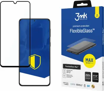 Xham mbrojtës hibrid për ekran, 3mk Protection FlexibleGlass Max, për Samsung Galaxy S23 5G, i zi