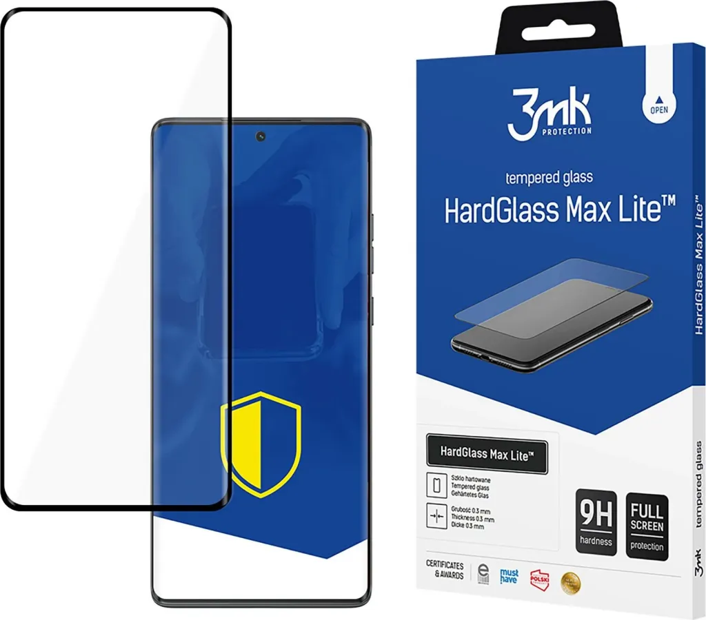 Xham i temperuar 3mk HardGlass Max Lite për Motorola Moto G85, Zi - 1