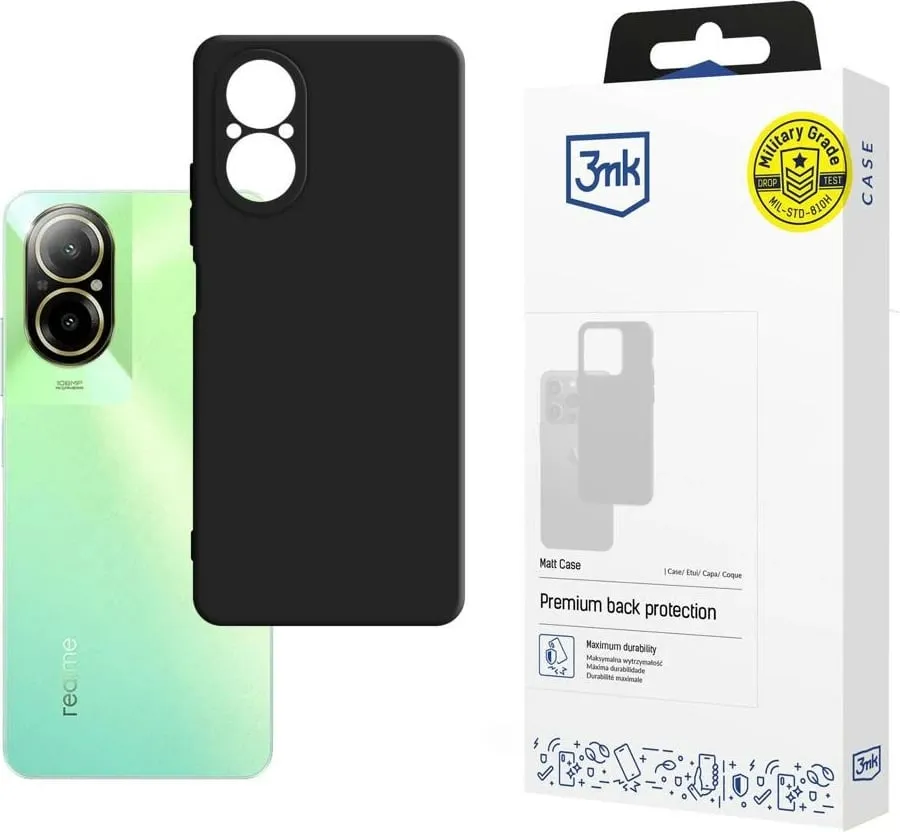 Mbështjellës 3mk Matt Case për Realme C67, i zi - 1