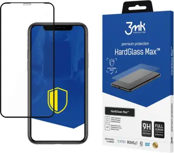 Mbrojtës xhami i temperuar 3mk HardGlass Max Black për iPhone X/XS/11 Pro