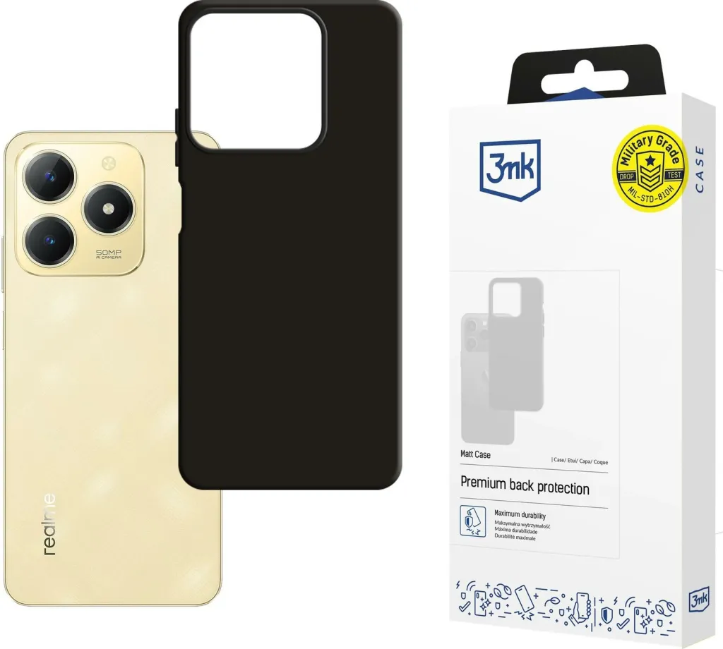 Mbështjellës 3mk Matt Case për Realme C61, i zi - 1
