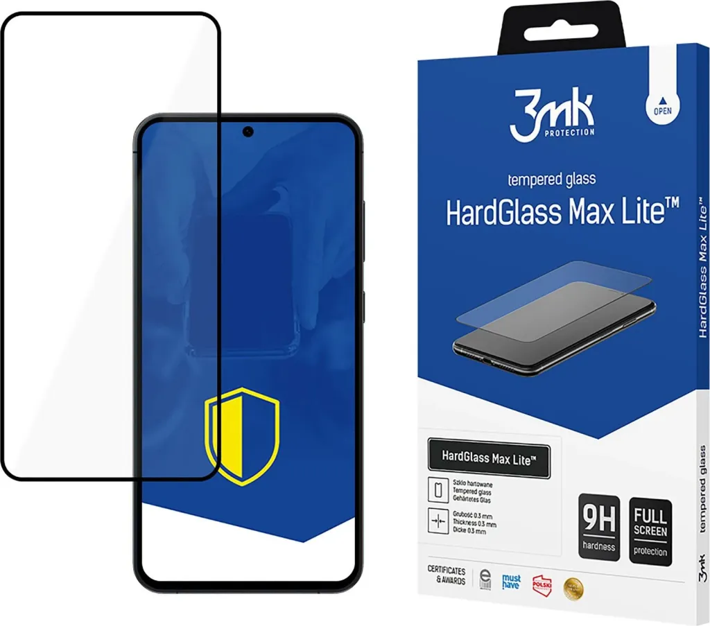 Xham i temperuar 3mk HardGlass Max Lite për Samsung Galaxy S25+, Zi - 1