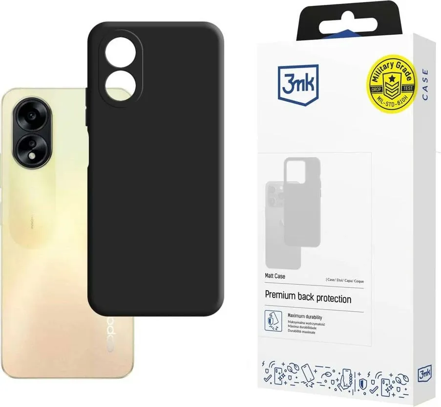 Mbështjellës 3mk Matt Case për Oppo A38, i zi - 1