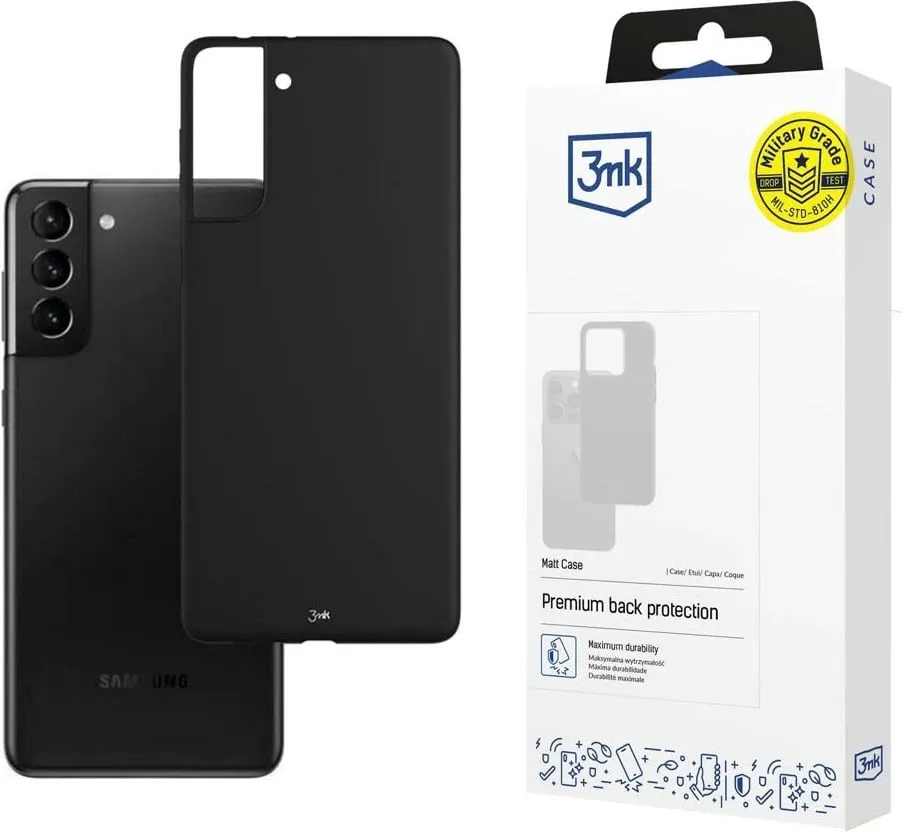 Mbështjellës 3mk Matt Case për Samsung Galaxy S21+ 5G, i zi - 1
