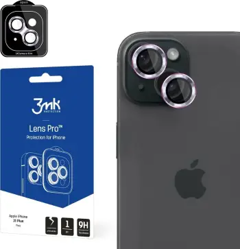 Mbrojtës kamere 3MK Lens Protection Pro, për iPhone 15 Plus 6.7", me kornizë montimi, rozë