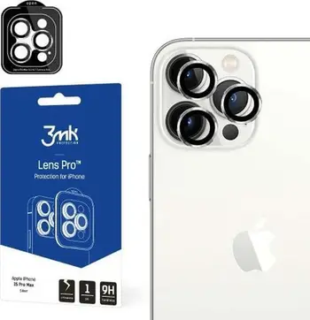 Mbrojtës kamere 3MK Lens Protection Pro për iPhone 15 Plus 6.7", me kornizë montimi, argjendtë