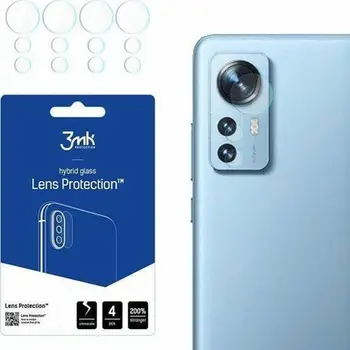 Mbrojtës kamere 3MK Lens Protect për Xiaomi 12 Pro, xham hibrid, set 4 copë, transparent