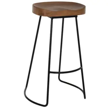 Karrige për bar, dru-metal natyral-e zezë, 45x36x71H cm, FH9333.01