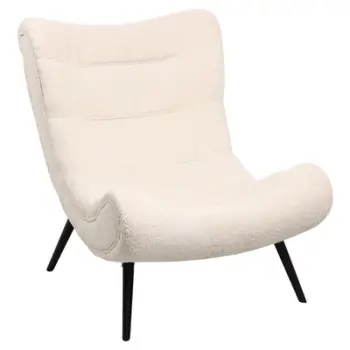 Karrige BRYM FH9605.06, pëlhurë boucle ecru, këmbë druri të zeza, 97x80x100H cm