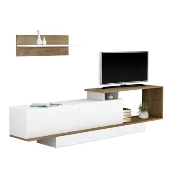 Set mobiljesh për TV GARCELLE FH8904.11 melaminë në ngjyrë natyrale-bardhë 180x29,6x45H cm