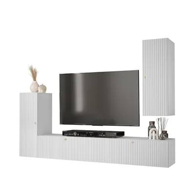Set mobilie WALDI RIFLO SLIM 1, bardhë - 1