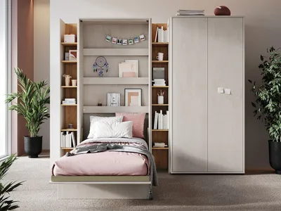 Krevat muri vertikal CONCEPT JUNIOR CJ-02 90x200, bezhë - 2