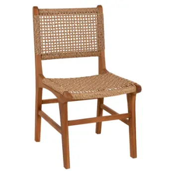 Karrige ngrënieje NESHA, dru TEAK dhe litar VIRO, 46x57x86H cm