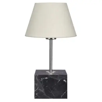 Llambë tavoline bazë kube 13×13×43 cm (HM7594.01), argjendtë