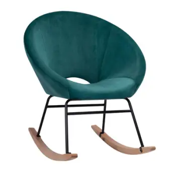 Karrige lëkundëse kadifeje Paulina FH8399.03 ngjyrë selvi 76x86x76cm