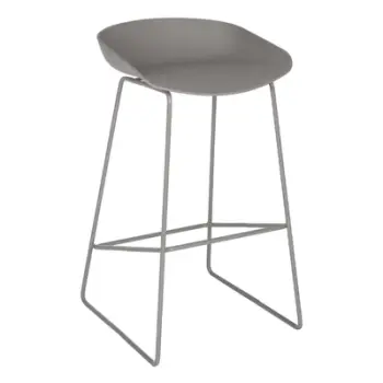 Karrige për bar metalike FH8450.10 me ulëse gri PP 47x47x83cm, set prej 2 copë