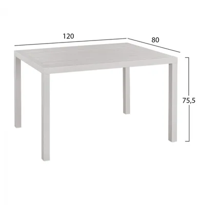 Tavolinë alumini 120x80 e bardhë FH5570.01 - 2