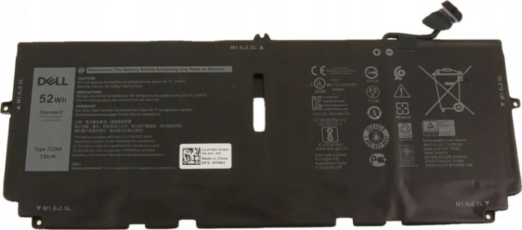 Bateri për laptop Dell, 4C, 52WHr, Li-Ion, e zezë - 1