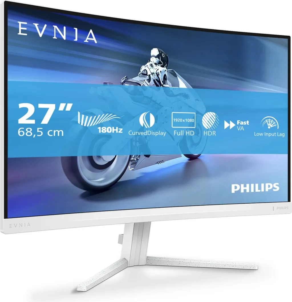 Monitor i lakuar Philips Evnia 5000 27M2C5201L, 27", Full HD 180Hz, i bardhë - 2