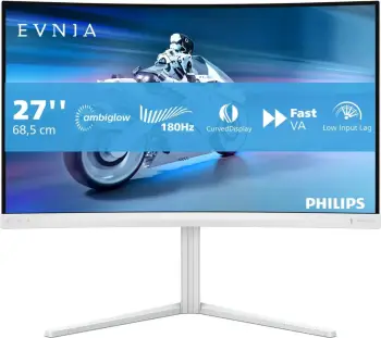 Monitor i lakuar Philips Evnia 5000 27M2C5201L, 27", Full HD 180Hz, i bardhë