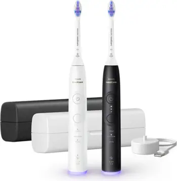 Furçë dhëmbësh elektrike, Philips, Sonicare 6500 HX7419/01, me kuti udhëtimi, paketë dyshe, zi/bardhë