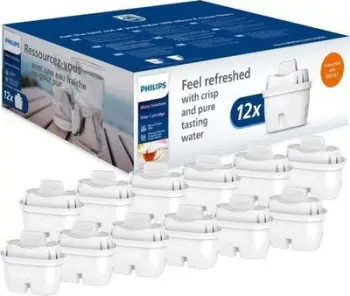 Kartuçë filtruese uji, Philips Micro X-Clean, 12 copë, bardhë