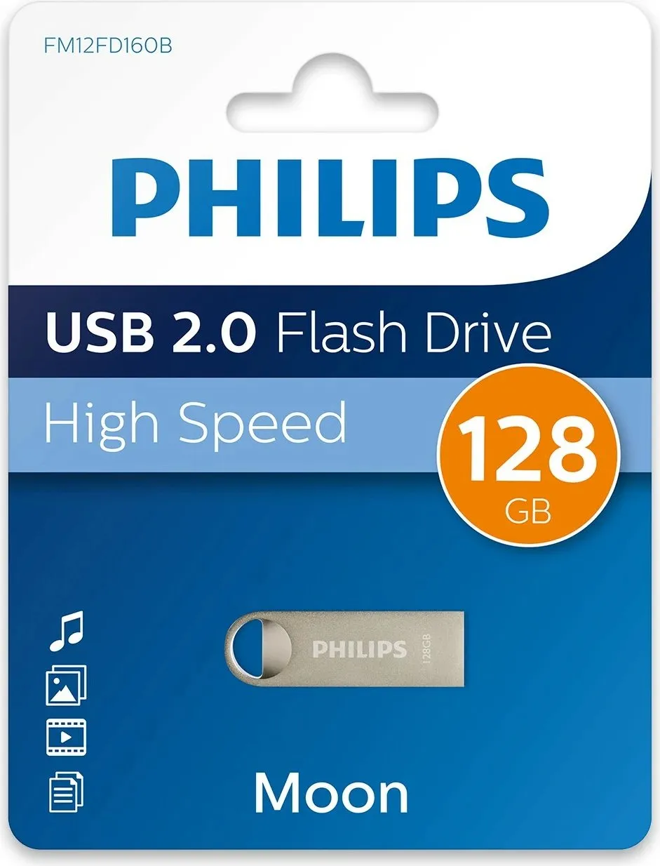 USB flash Philips Moon 2.0, 128GB, e zezë - 2